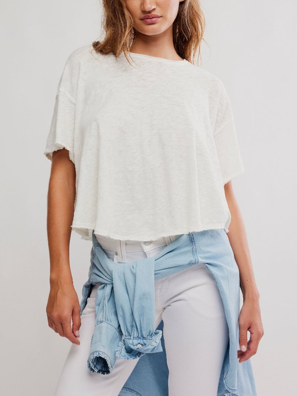 🆕 FREE PEOPLE We The Free Elsie Swing Tee / Whisper White